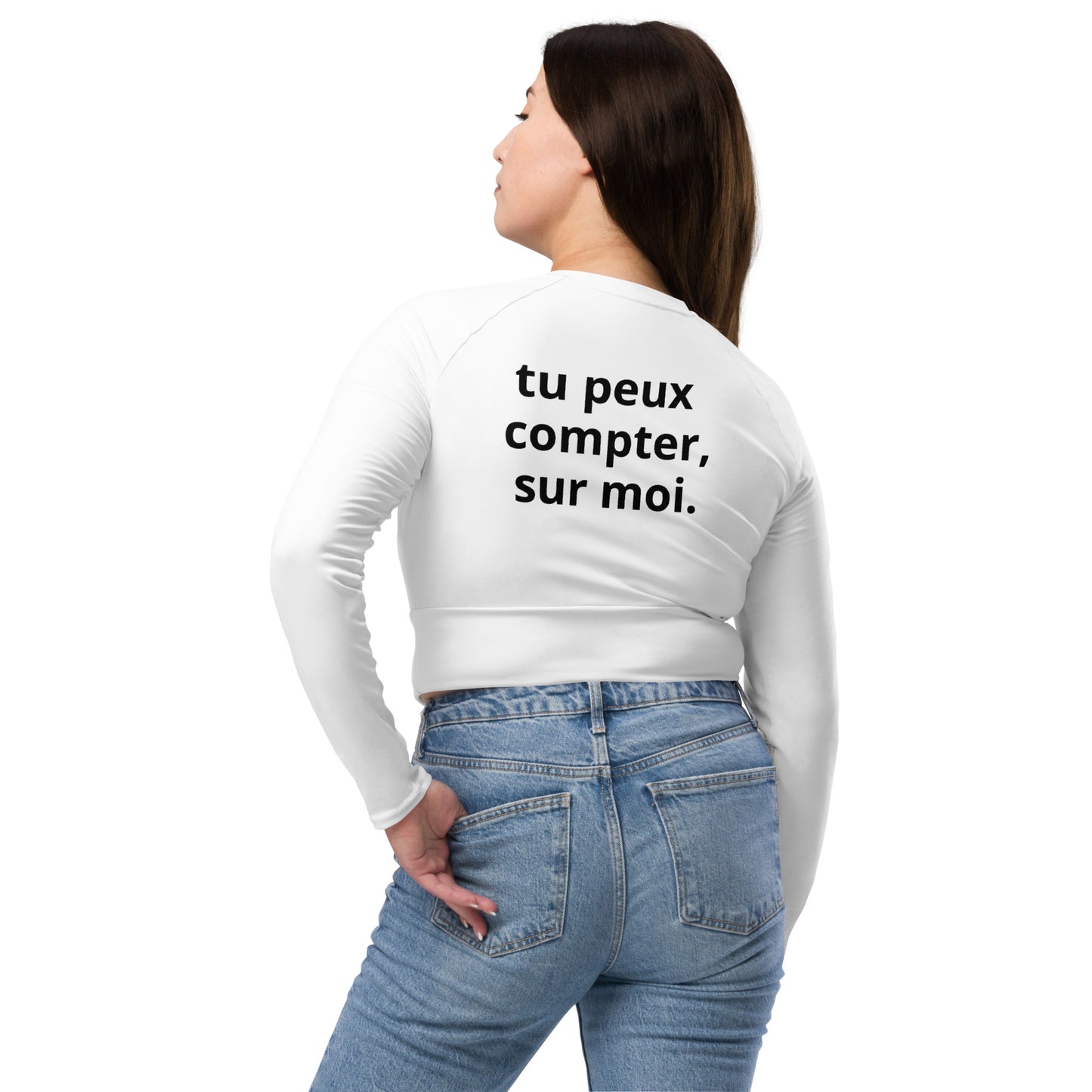 Haut court à manches longues en matières recyclées