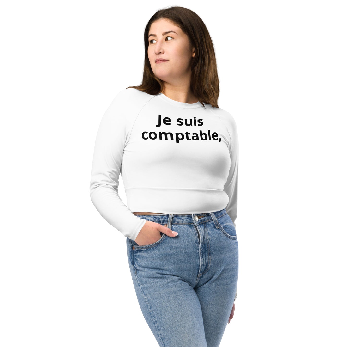 Haut court à manches longues en matières recyclées